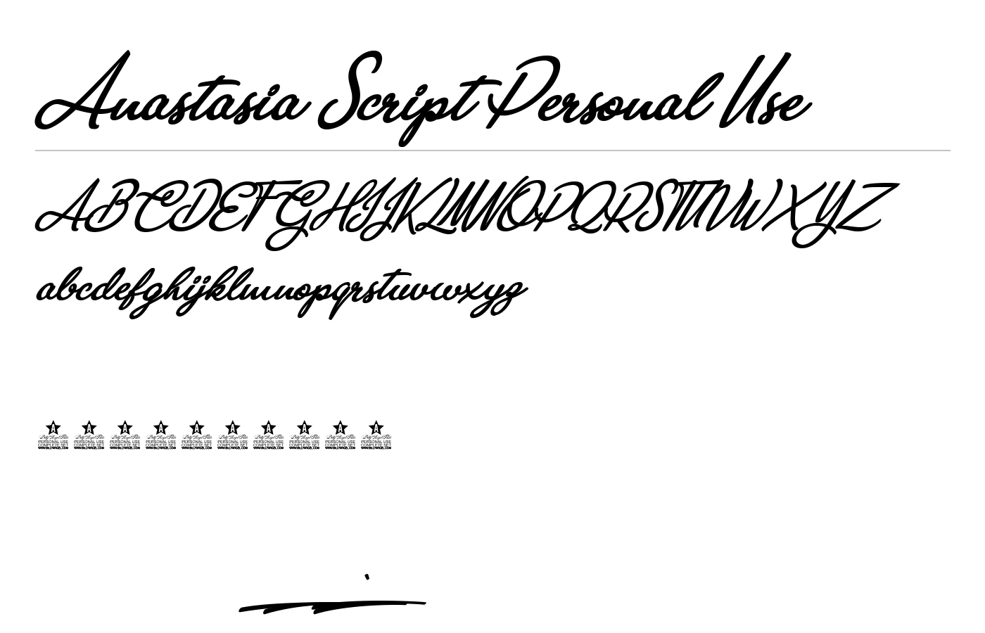 Anastasia Script Personal Use Font preview