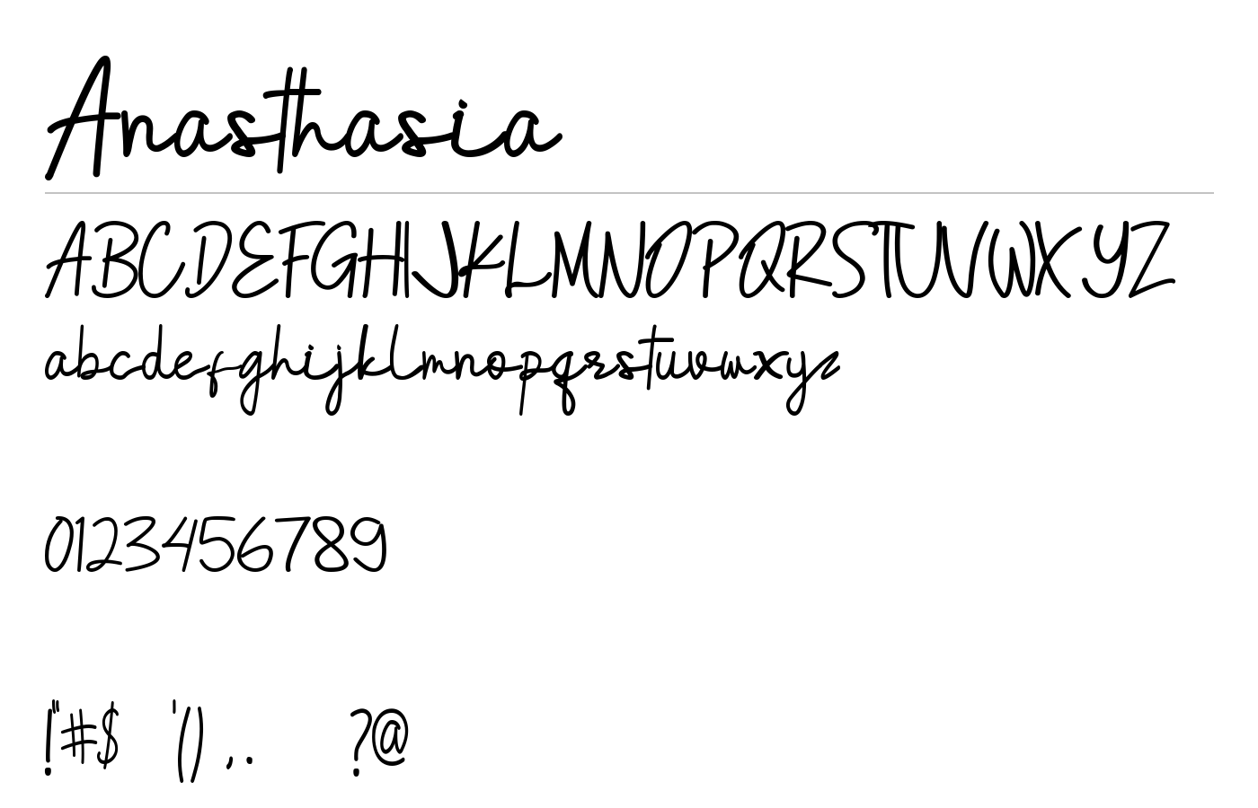 Anasthasia Font preview