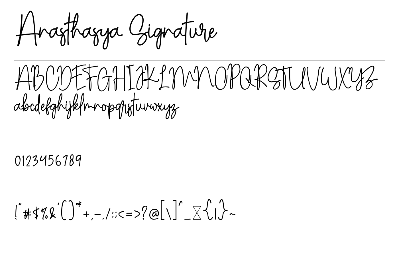 Anasthasya Signature Font preview