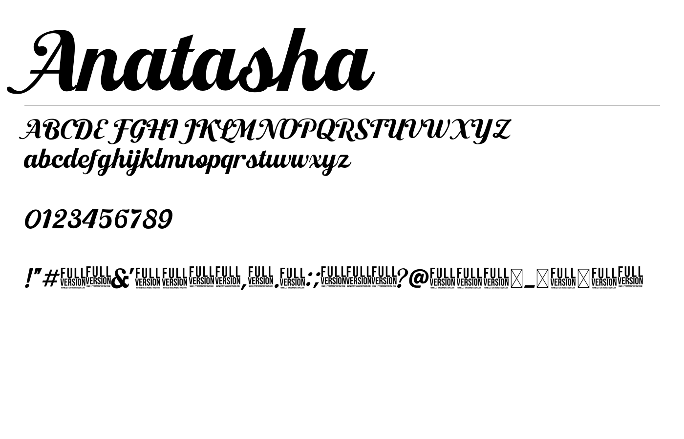 Anatasha Font preview
