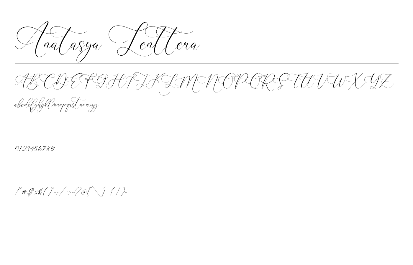 Anatasya Lenttera Font preview