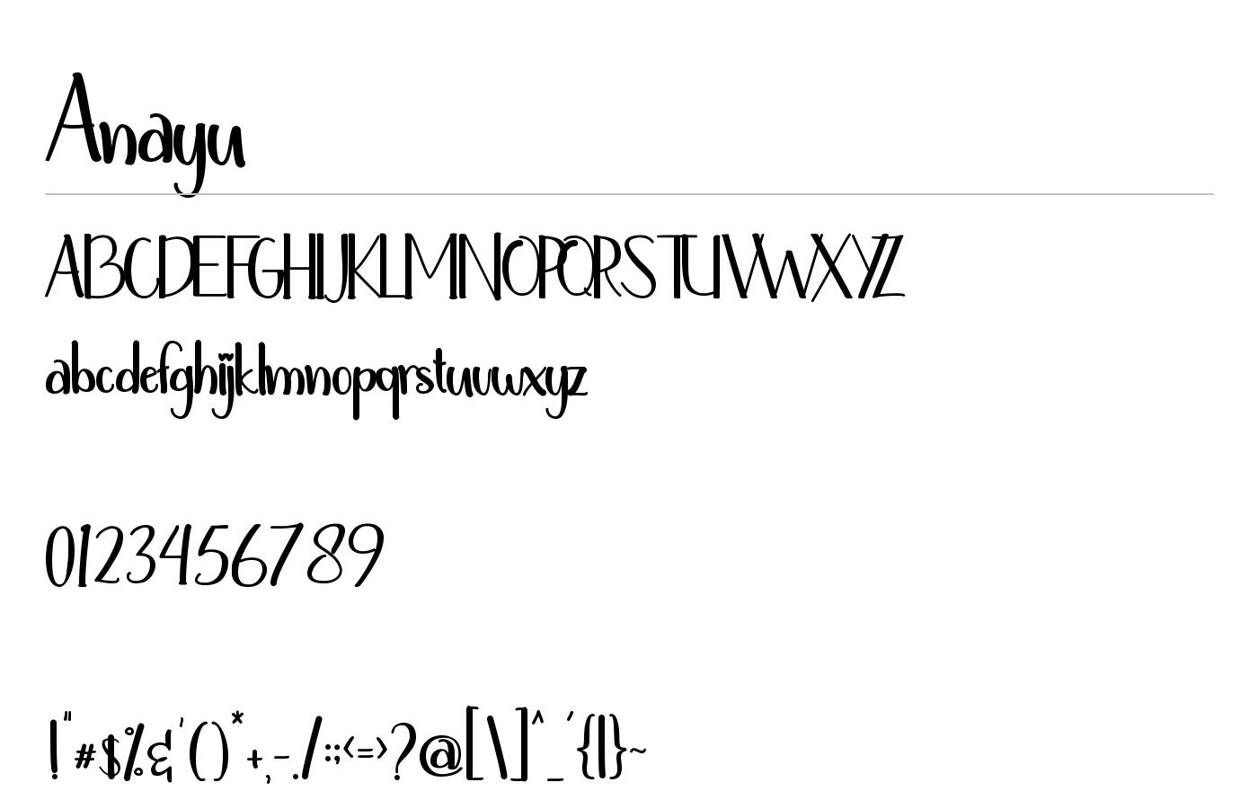 Anayu Font preview