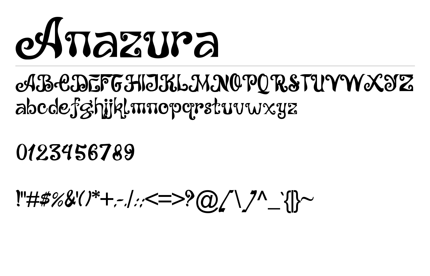 Anazura Font preview
