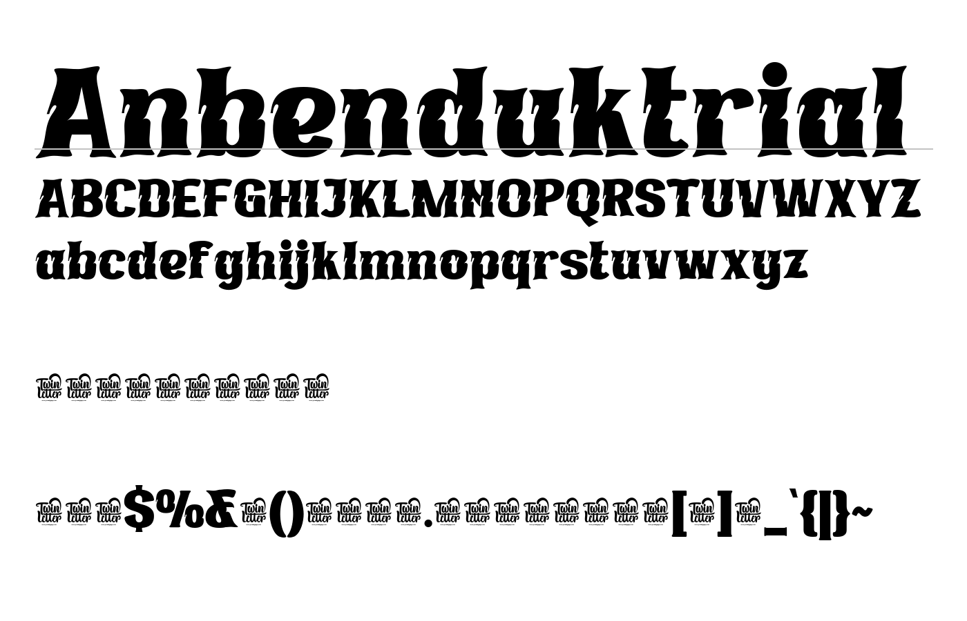 Anbenduktrial Font preview