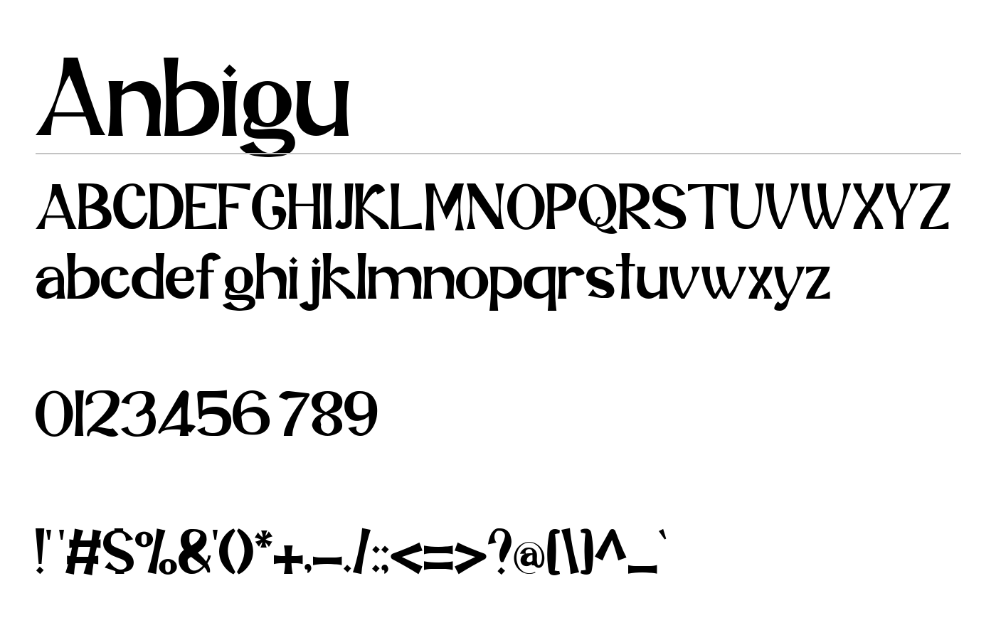 Anbigu Font preview