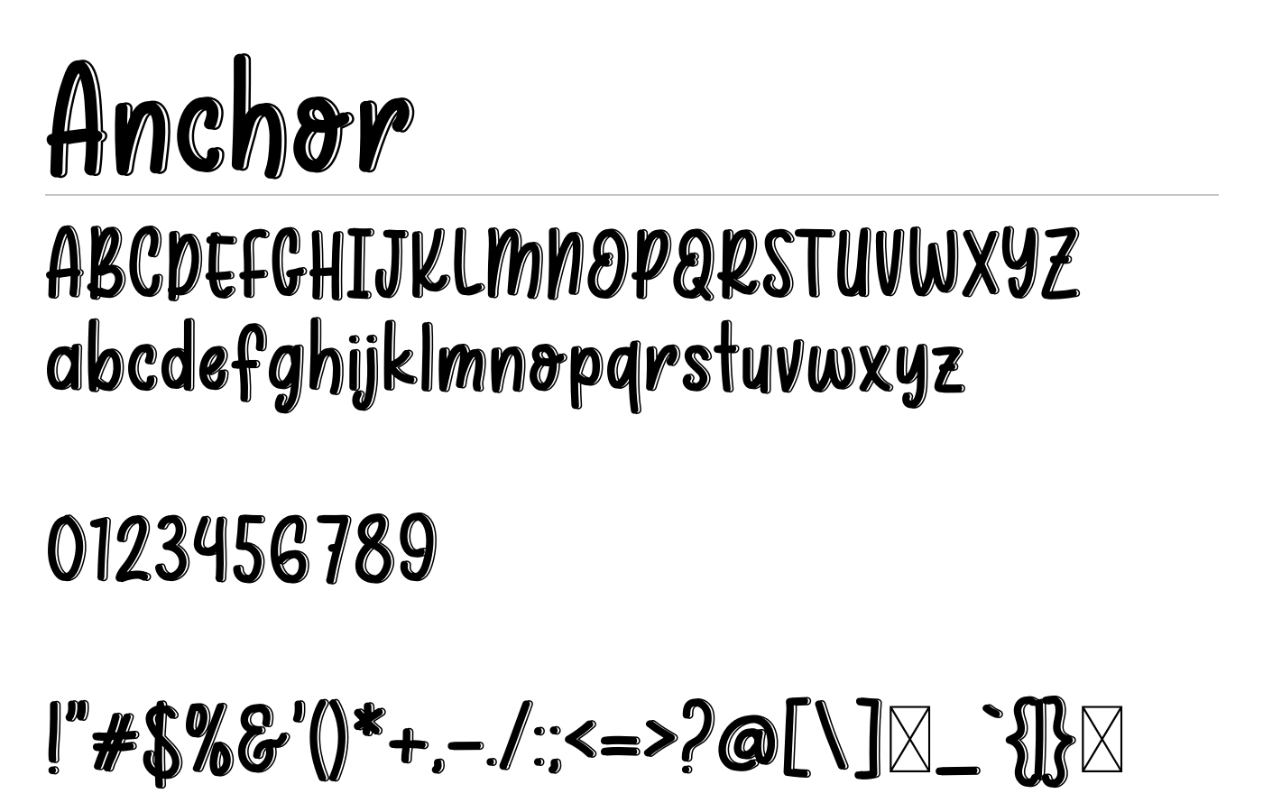 Anchor Font preview