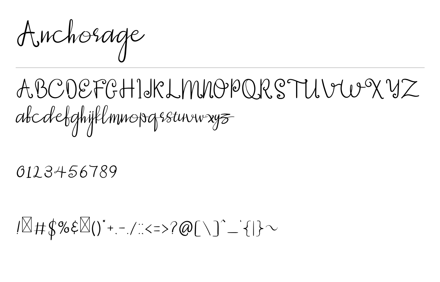 Anchorage Font preview