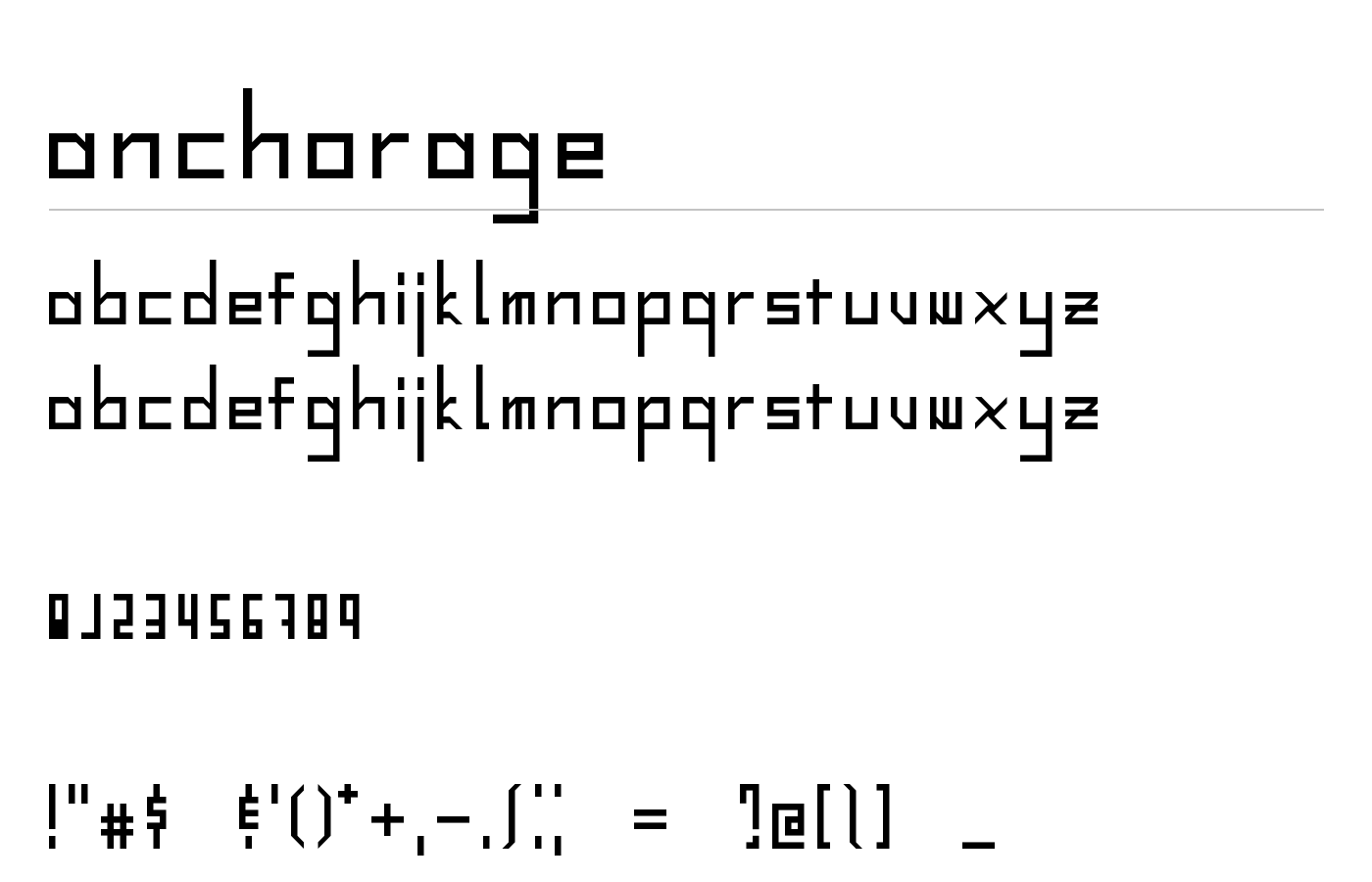 Anchorage Font preview