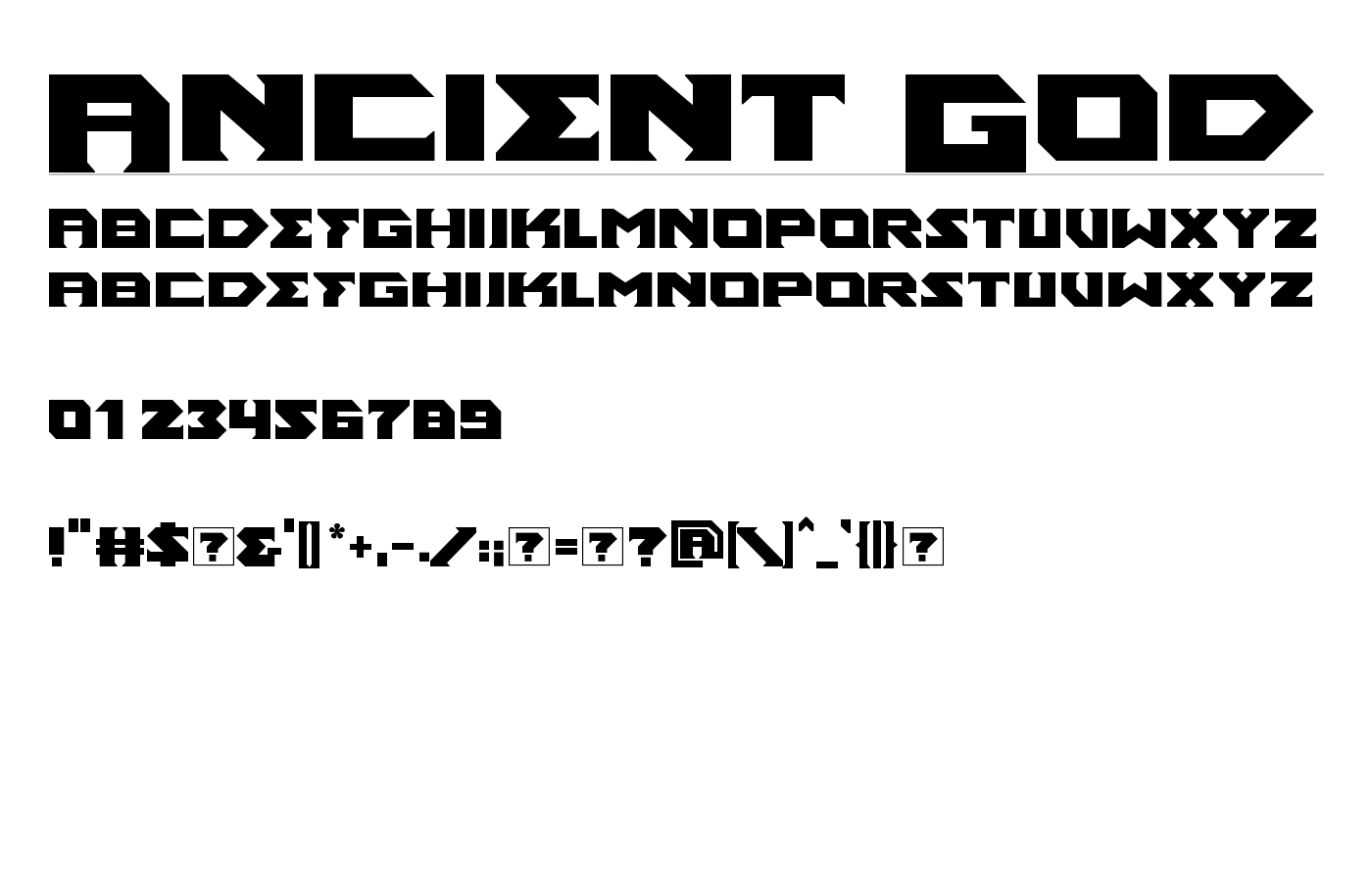 Ancient God Font preview