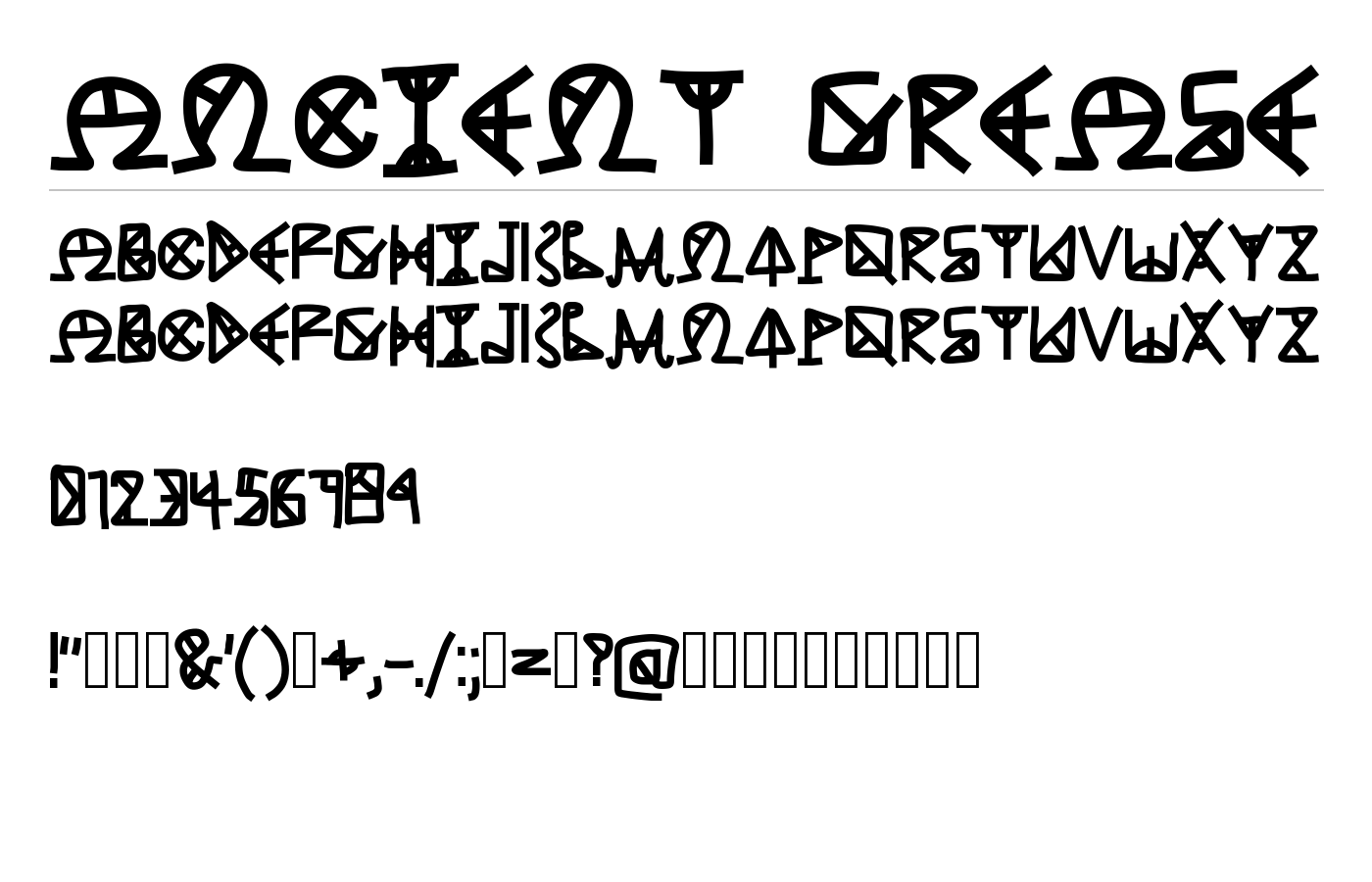 ANCIENT GREASE Font preview