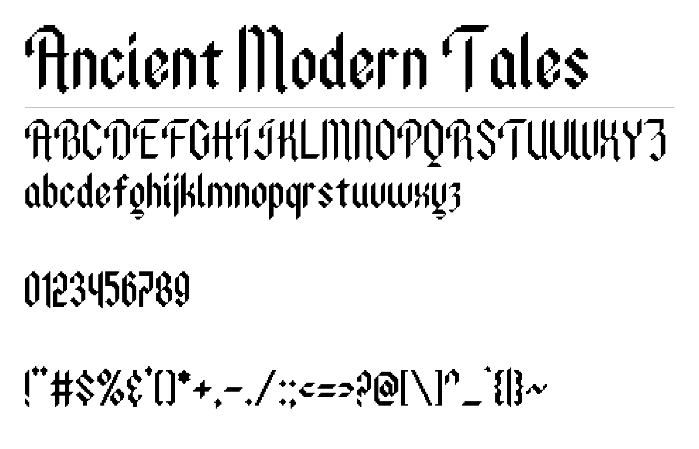 Ancient Modern Tales Font preview