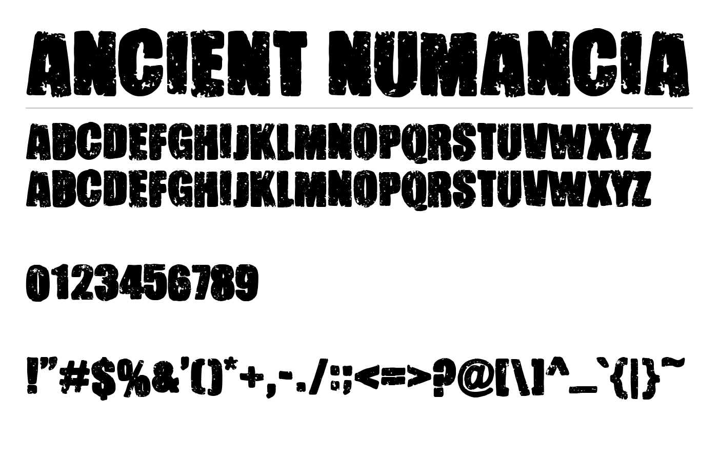 Ancient Numancia Font preview