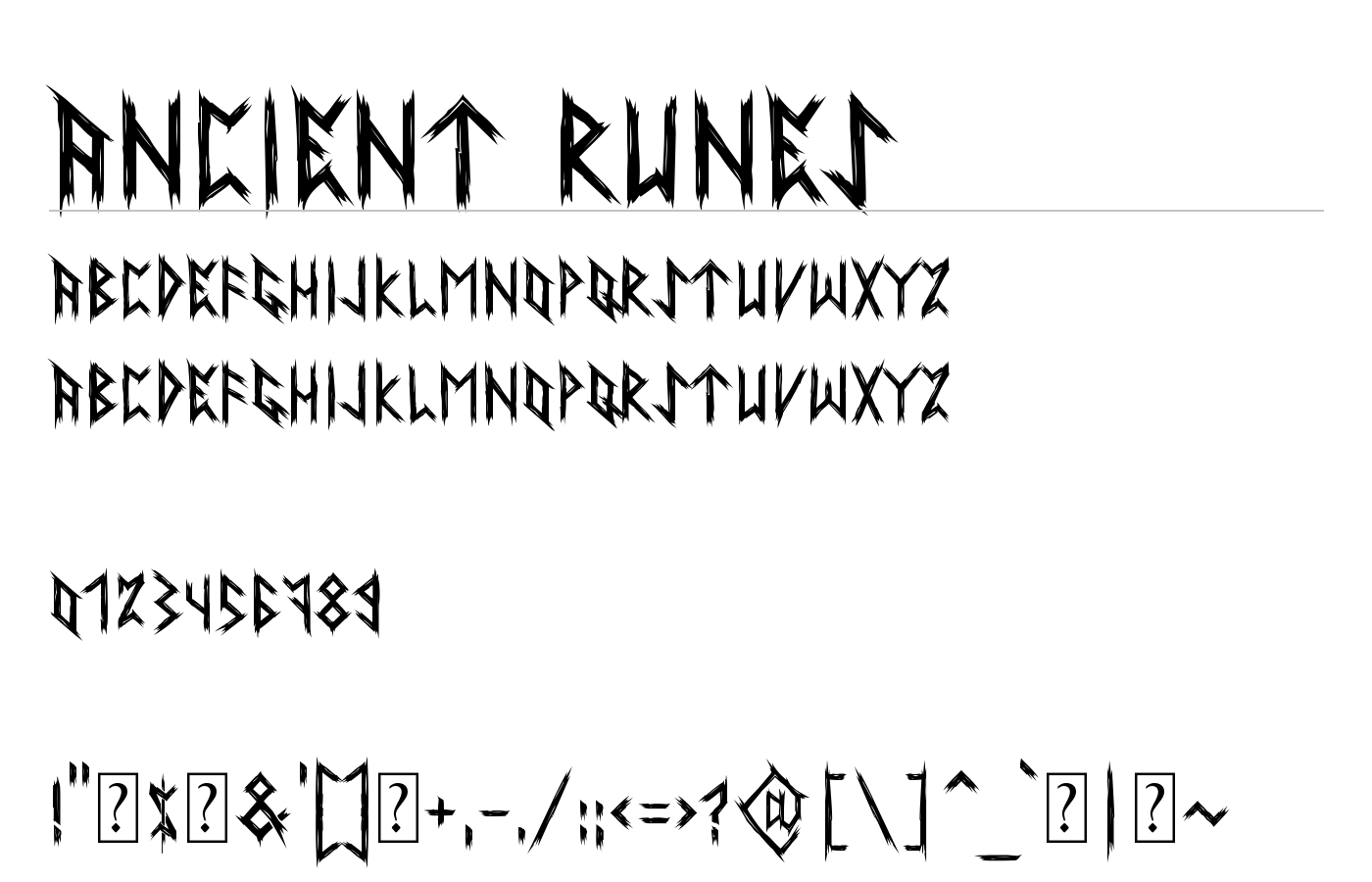 Ancient Runes Font preview