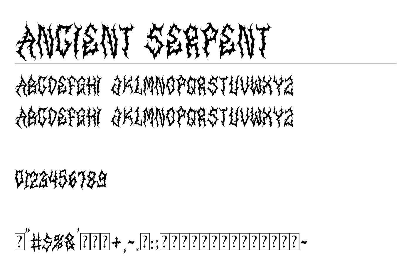Ancient Serpent Font preview