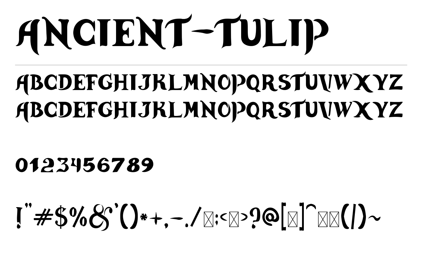 Ancient-Tulip Font preview