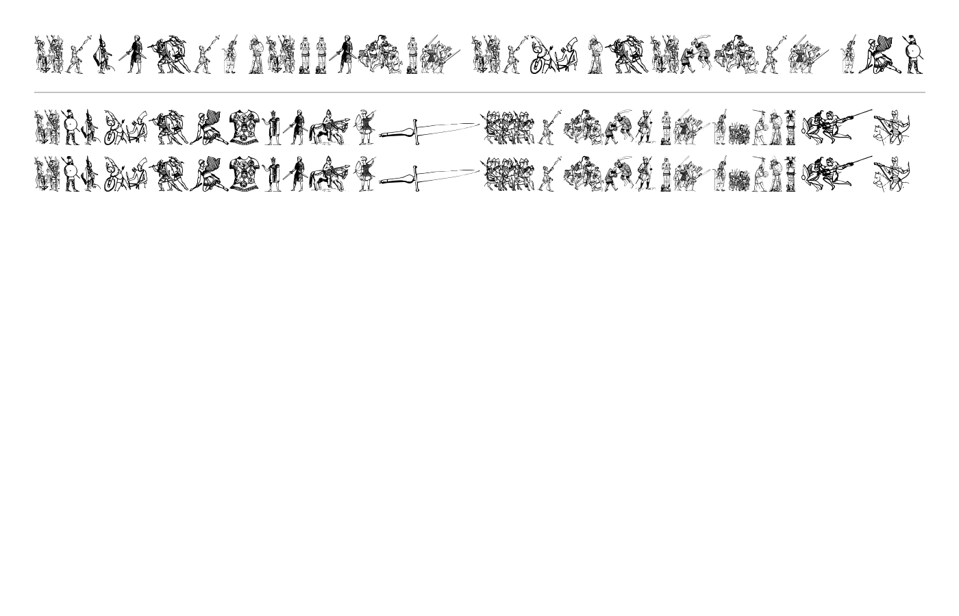 Ancient warriors and weapons tfb Font preview