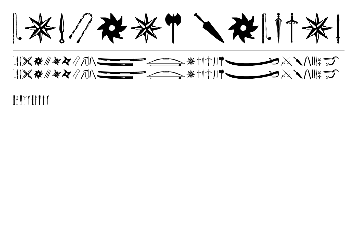 Ancient Weapons Font preview