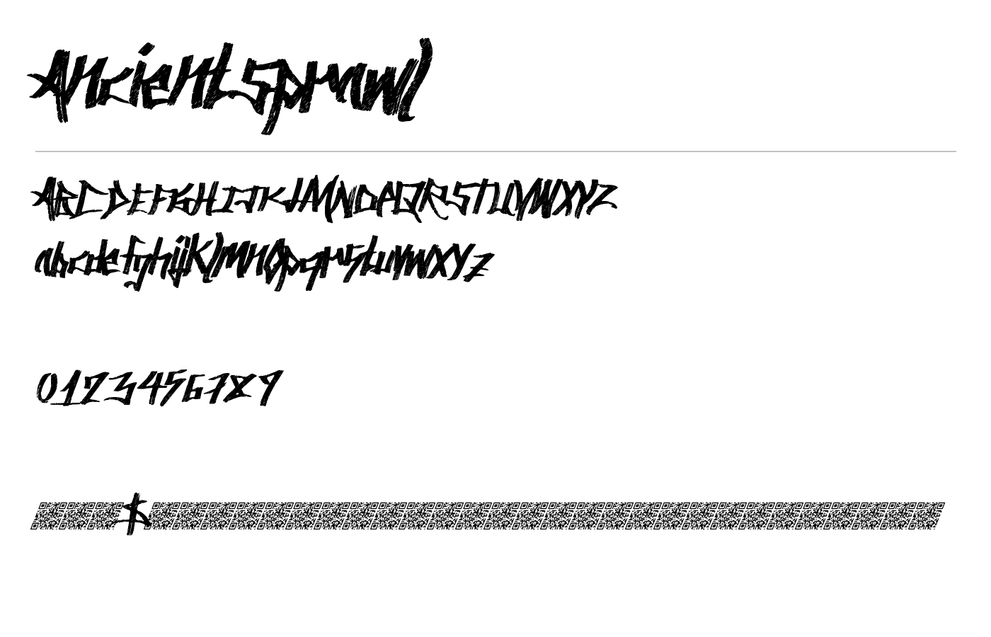 AncientSprawl Font preview