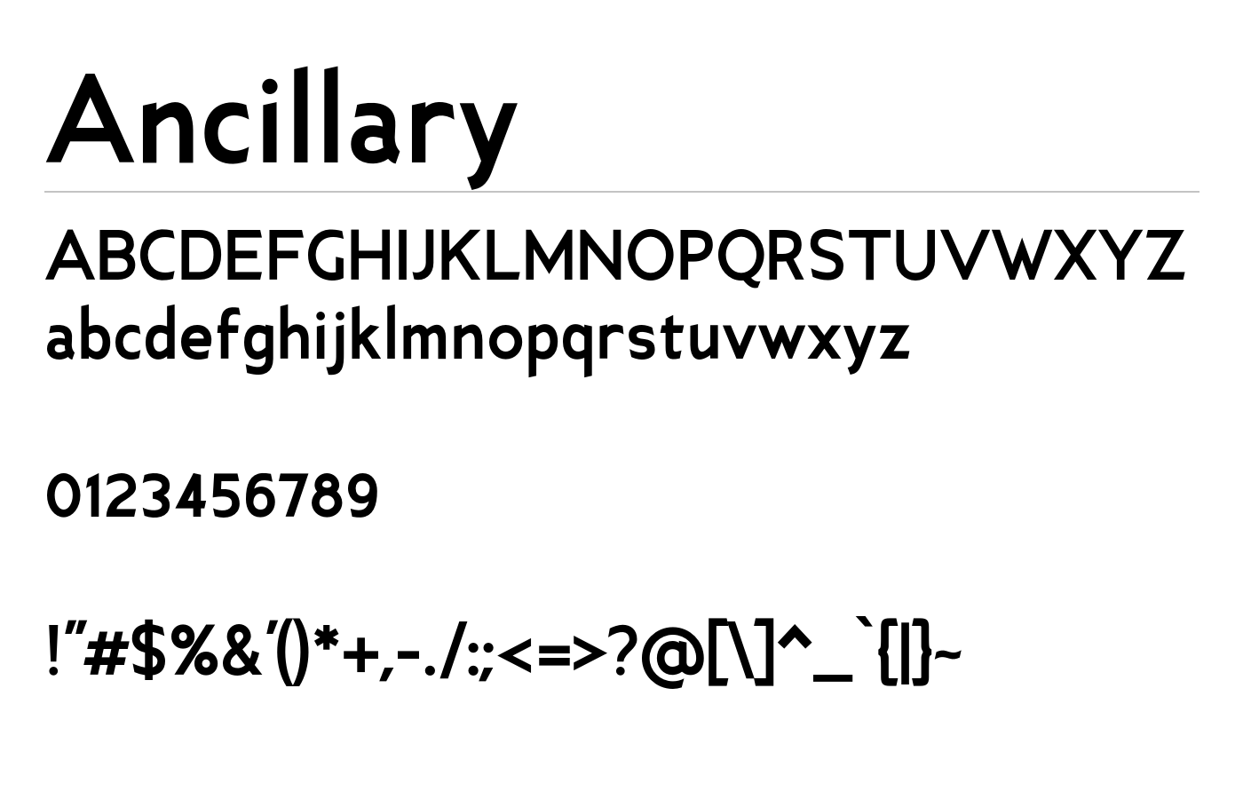 Ancillary Font preview