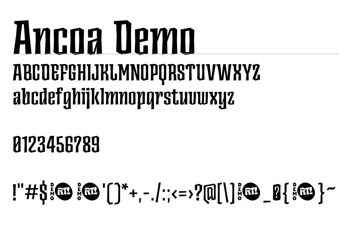 Ancoa Demo Font preview