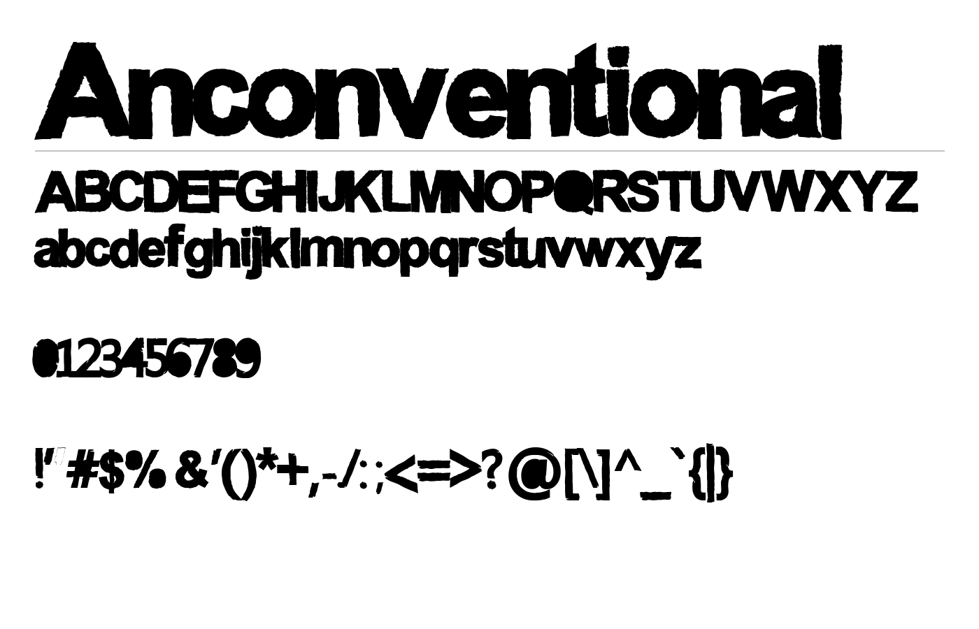 Anconventional Font preview
