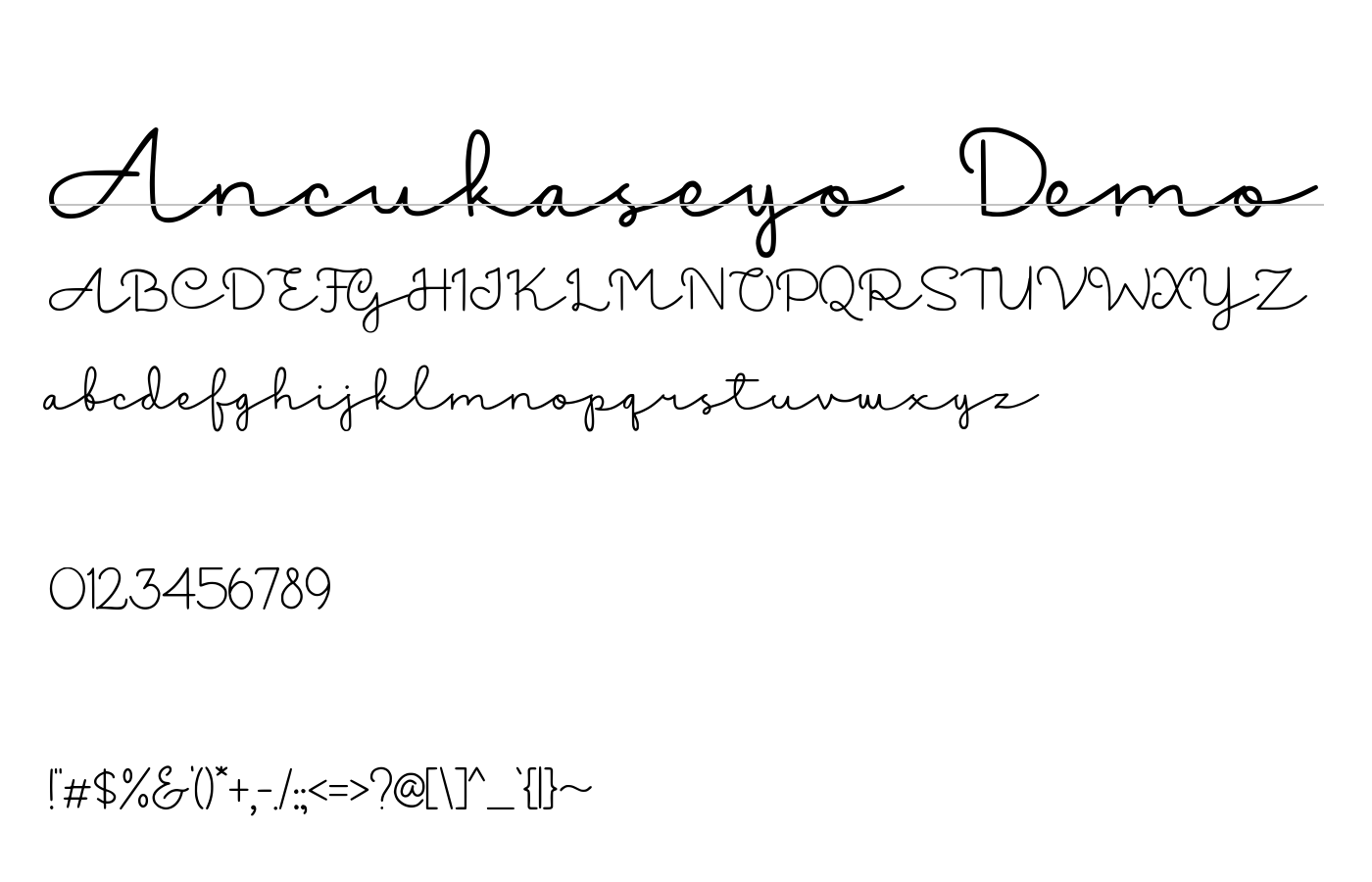 Ancukaseyo Demo Version Font preview