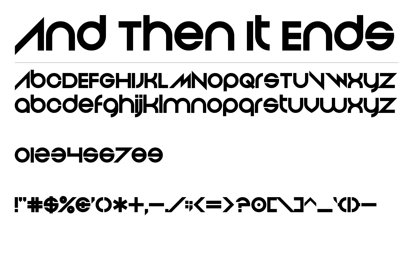 And Then It Ends Font preview