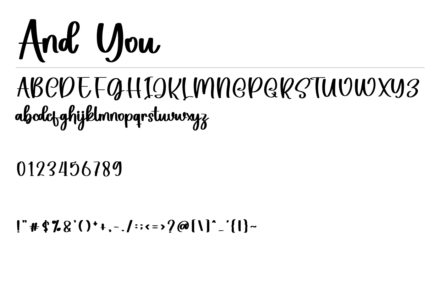 And You Font preview