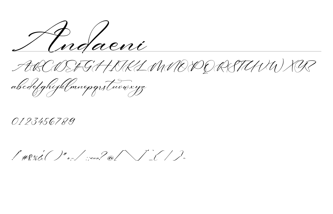 Andaeni Font preview
