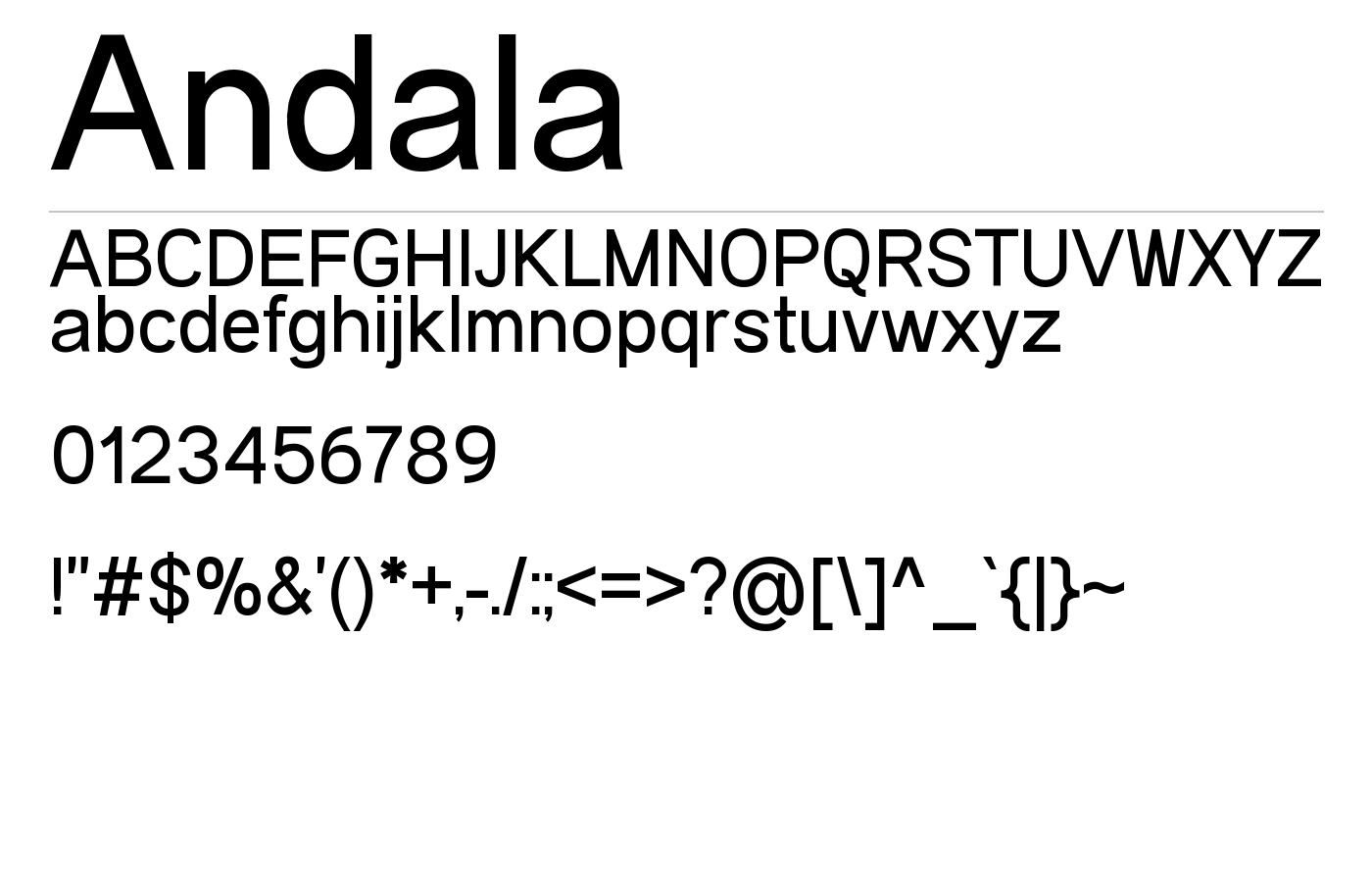 Andala Font preview