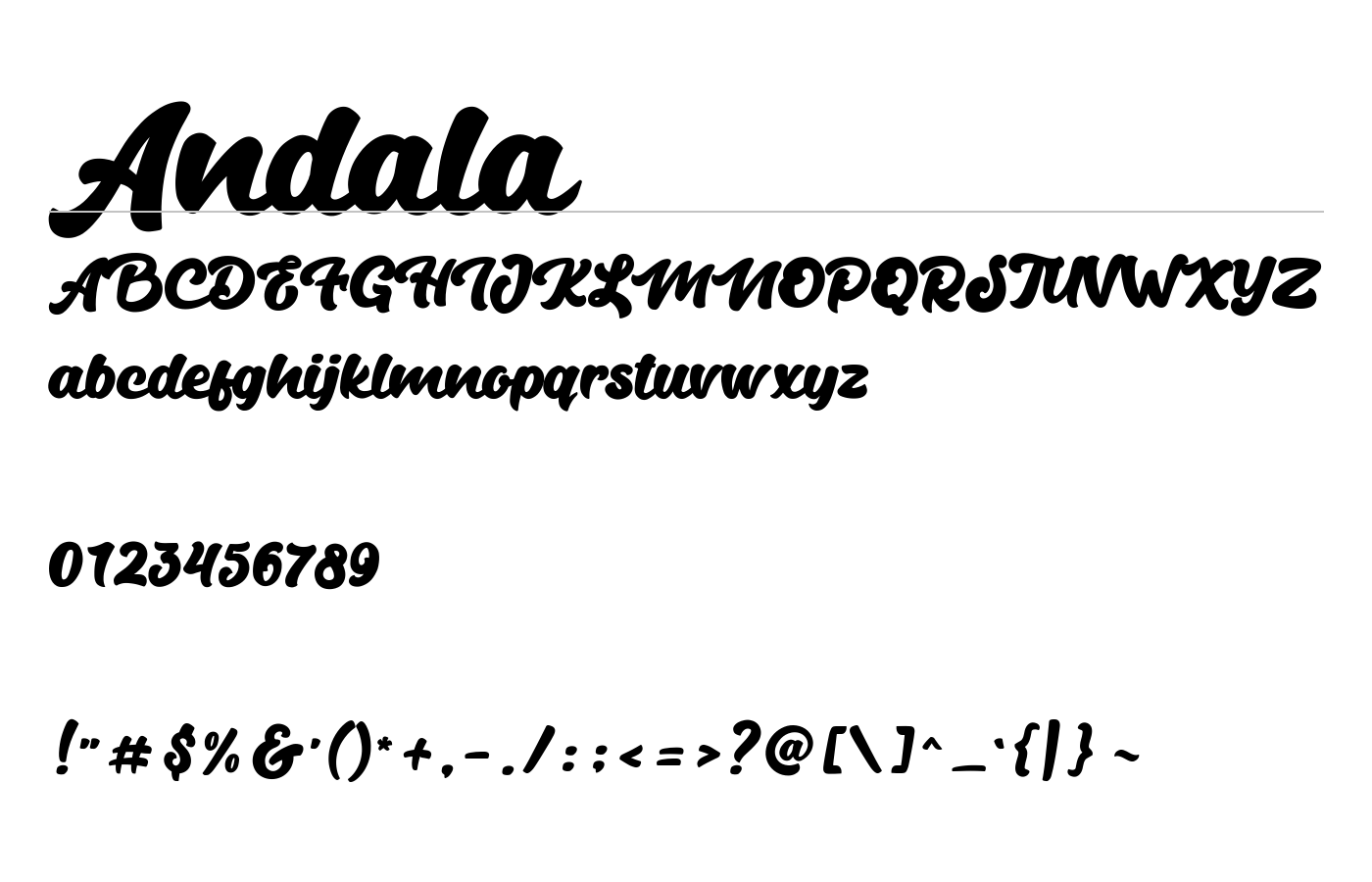 Andala Font preview