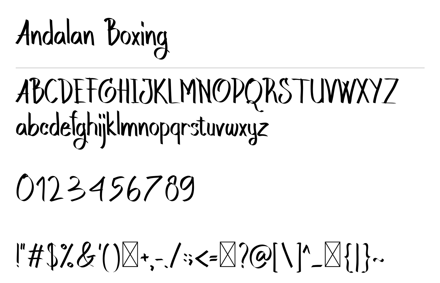 Andalan Boxing Font preview