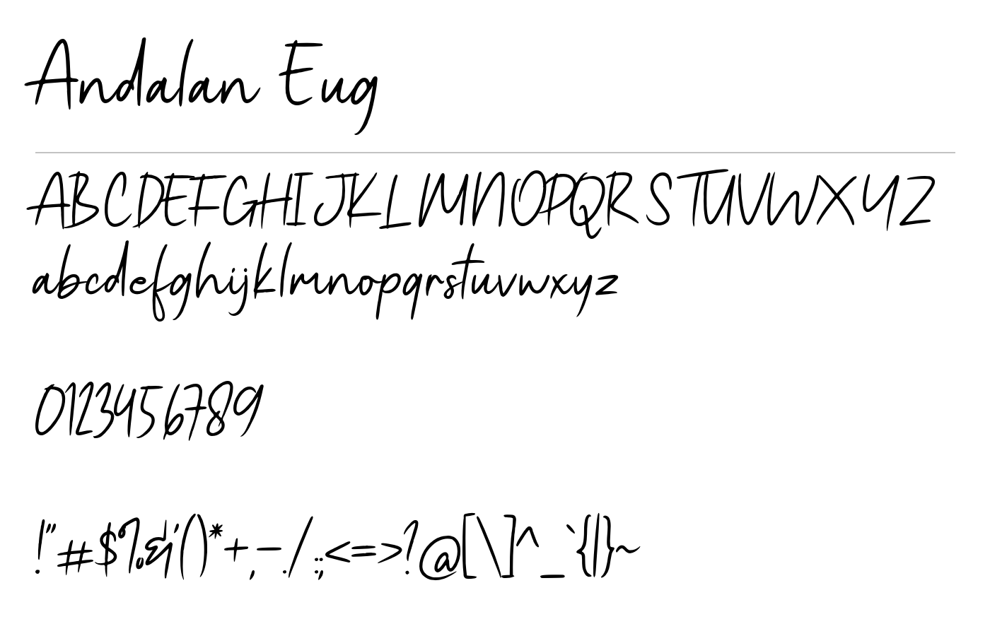 Andalan Eug Font preview