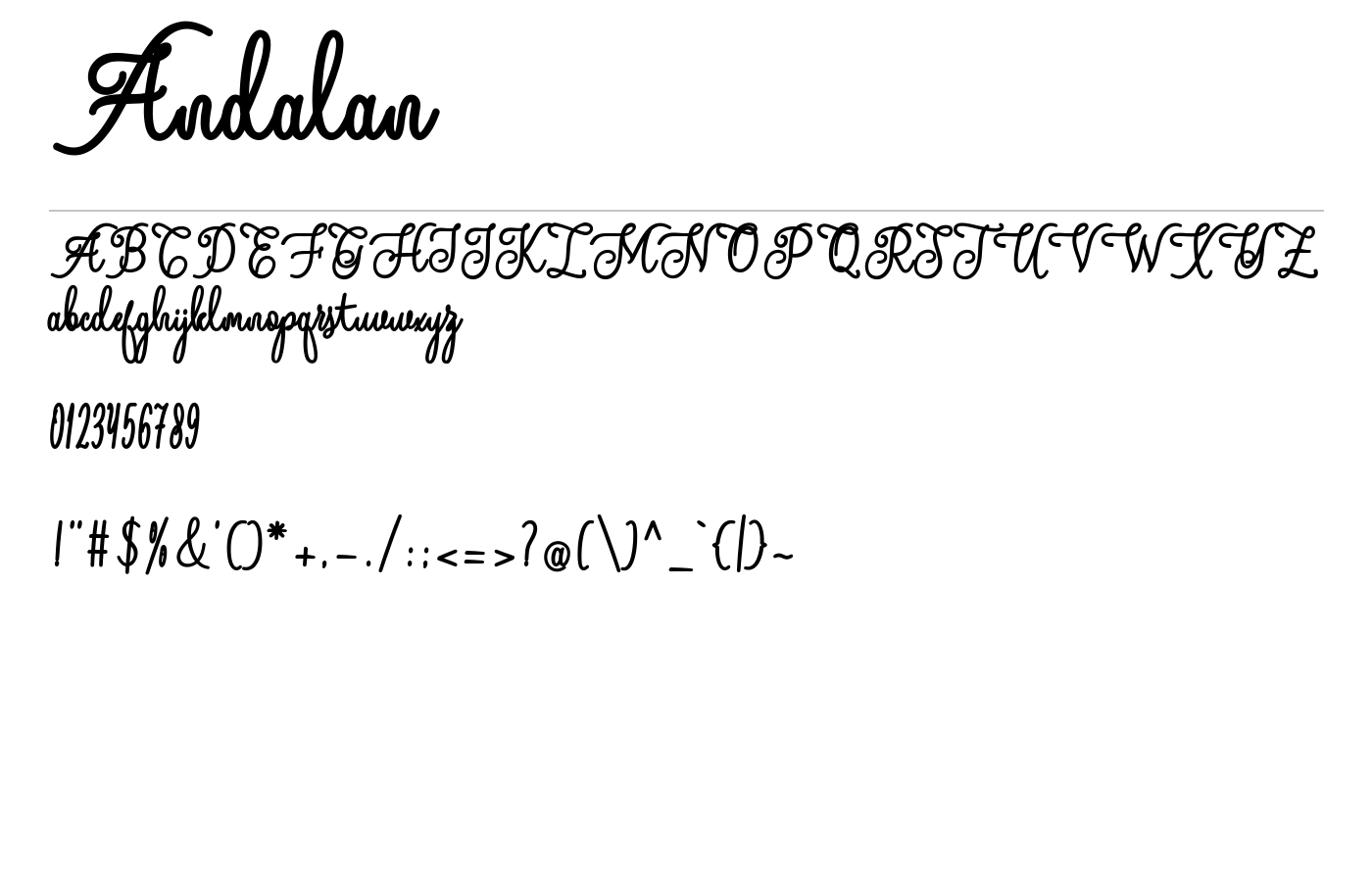 Andalan Font preview