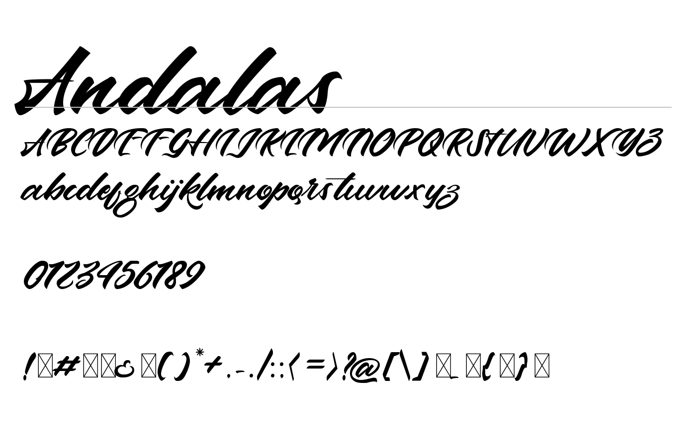 Andalas Font preview