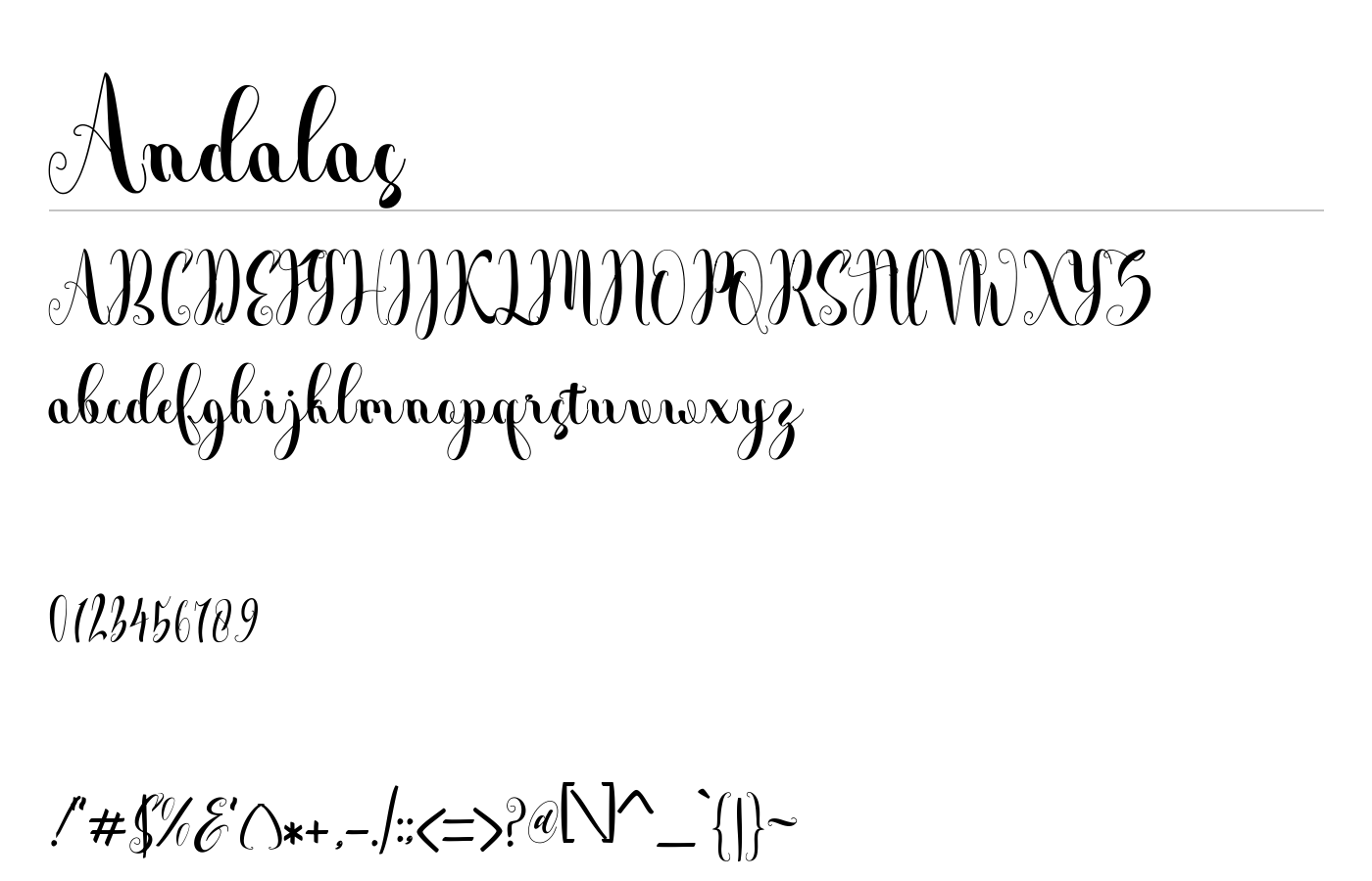 Andalas Font preview