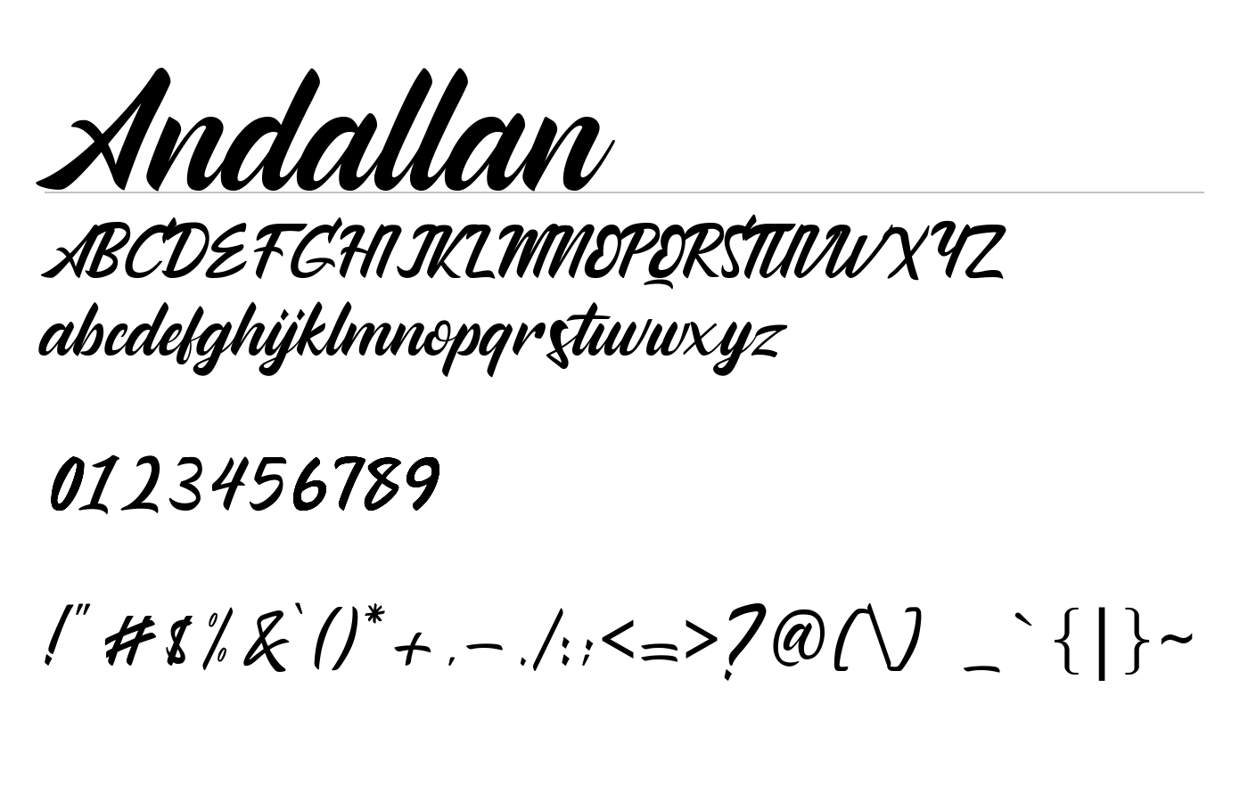 Andallan Font preview