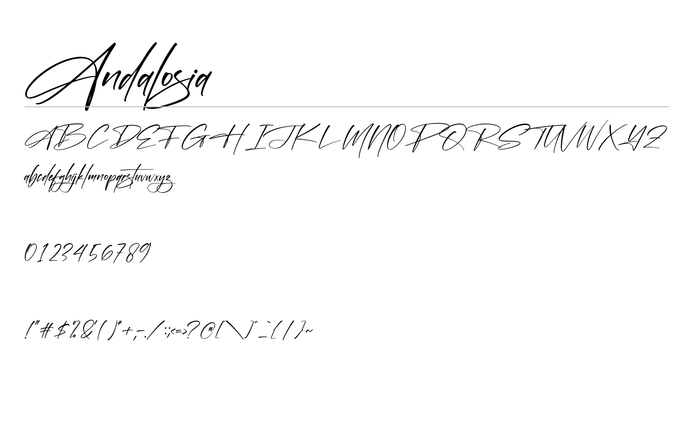 Andalosia Font preview