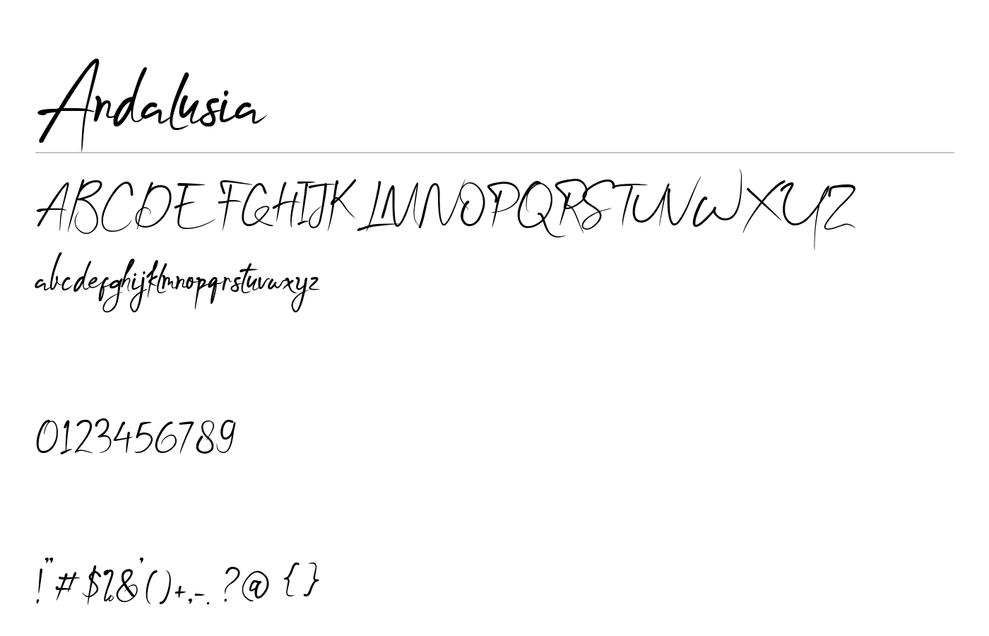 Andalusia Font preview