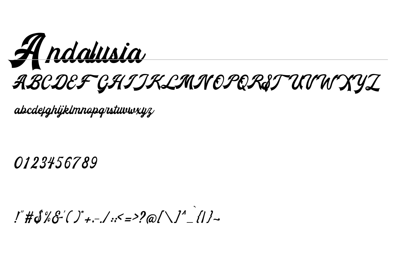 Andalusia Font preview
