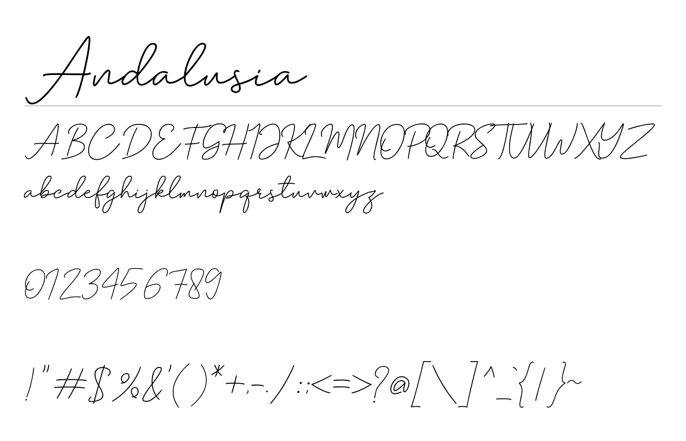 Andalusia Font preview