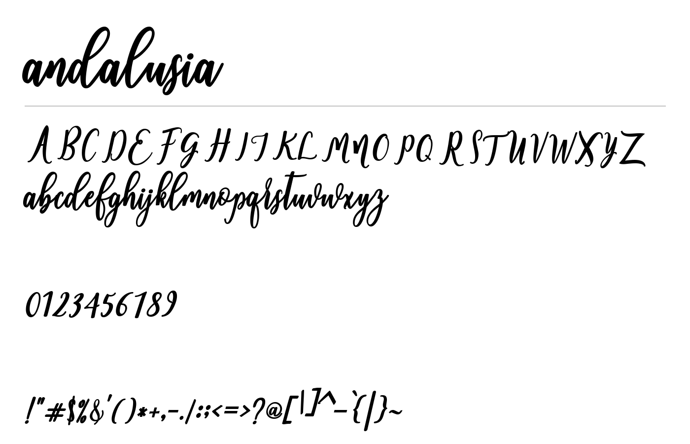 andalusia Font preview