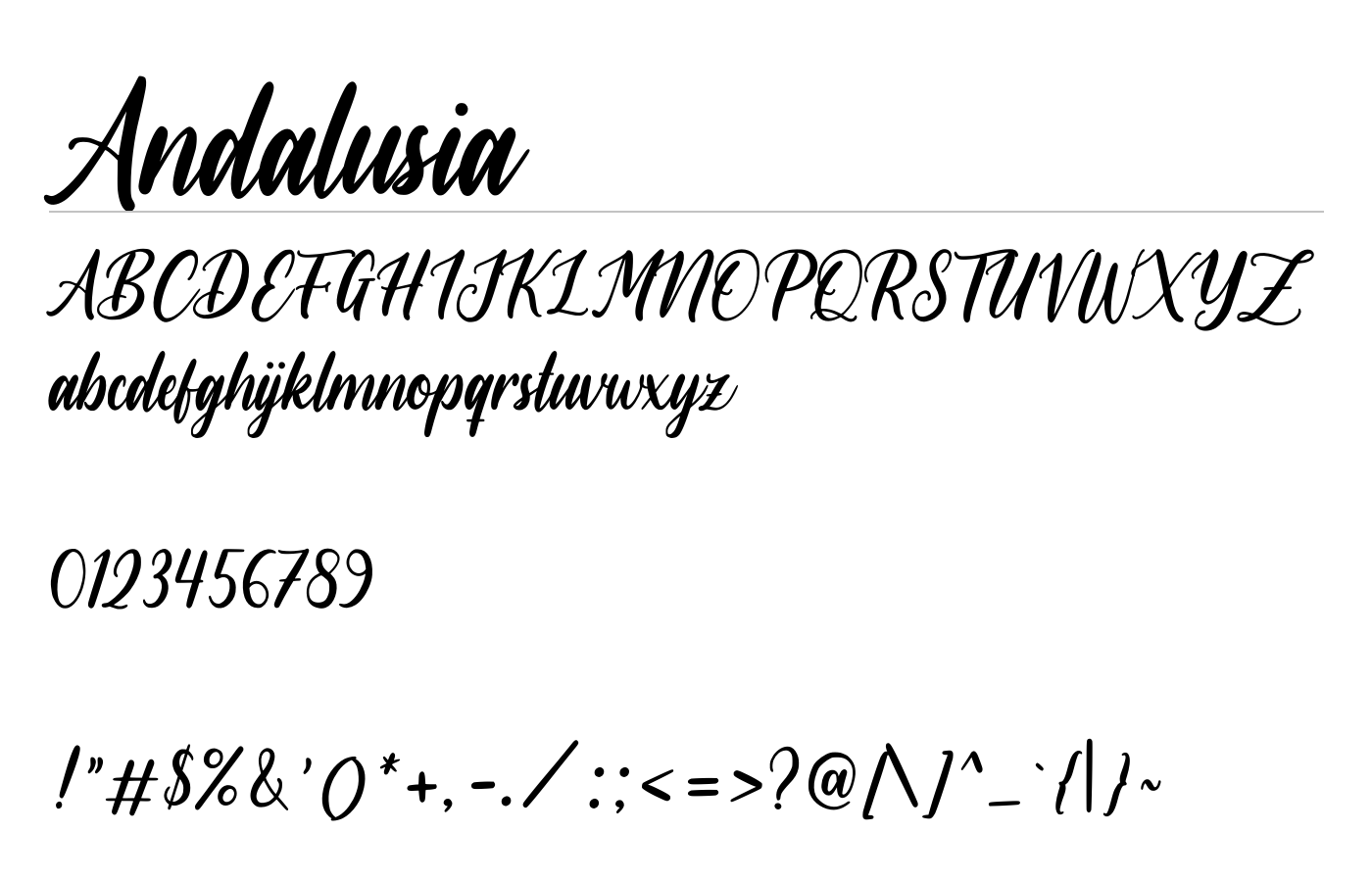 Andalusia Font preview