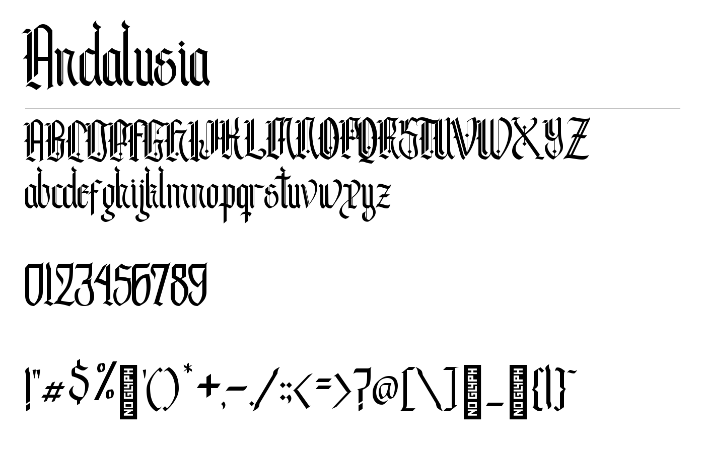 Andalusia Font preview