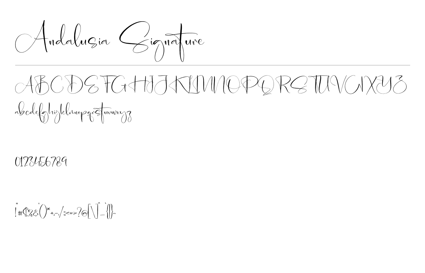 Andalusia Signature Font preview