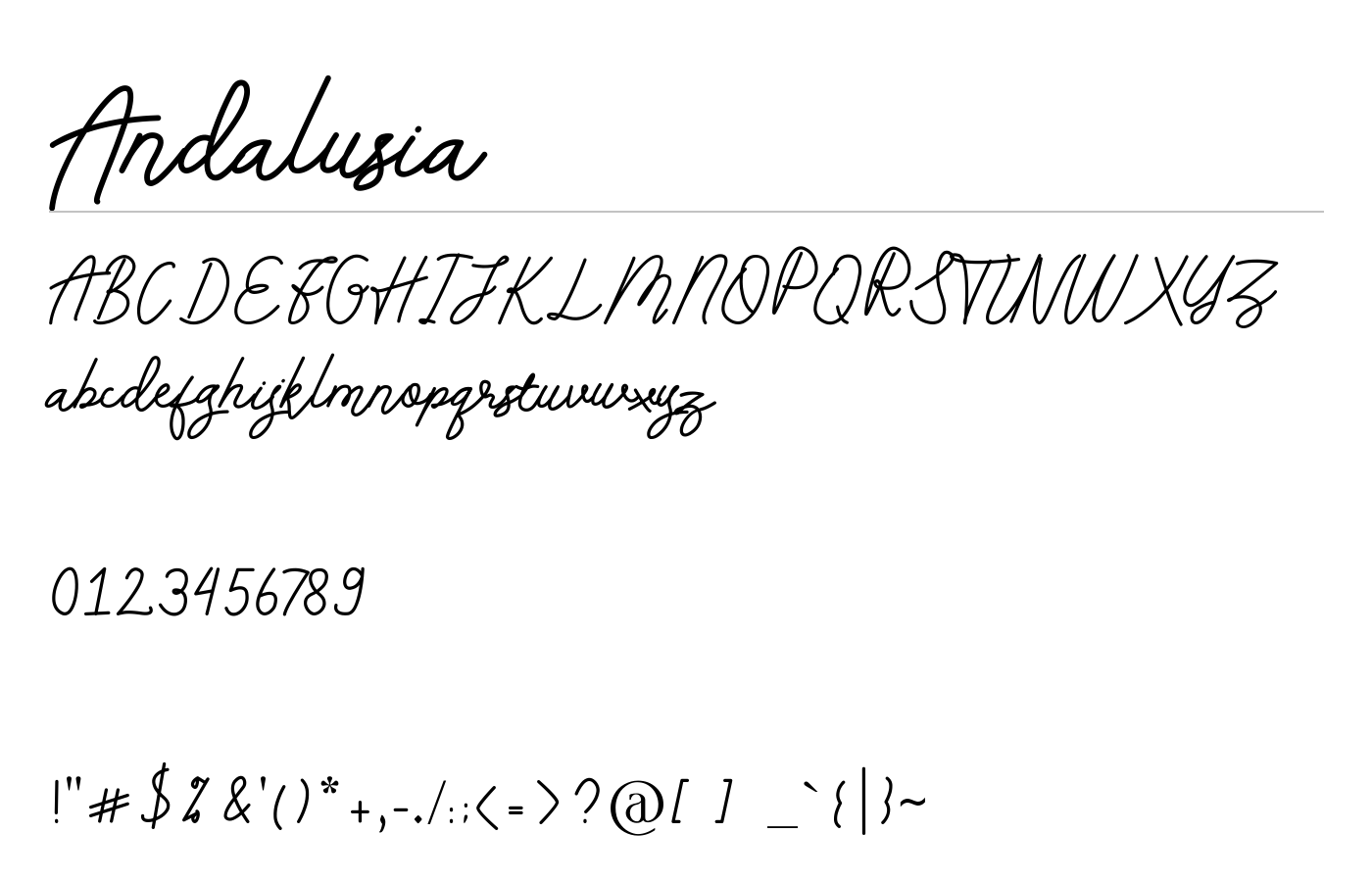 Andalusia Font preview