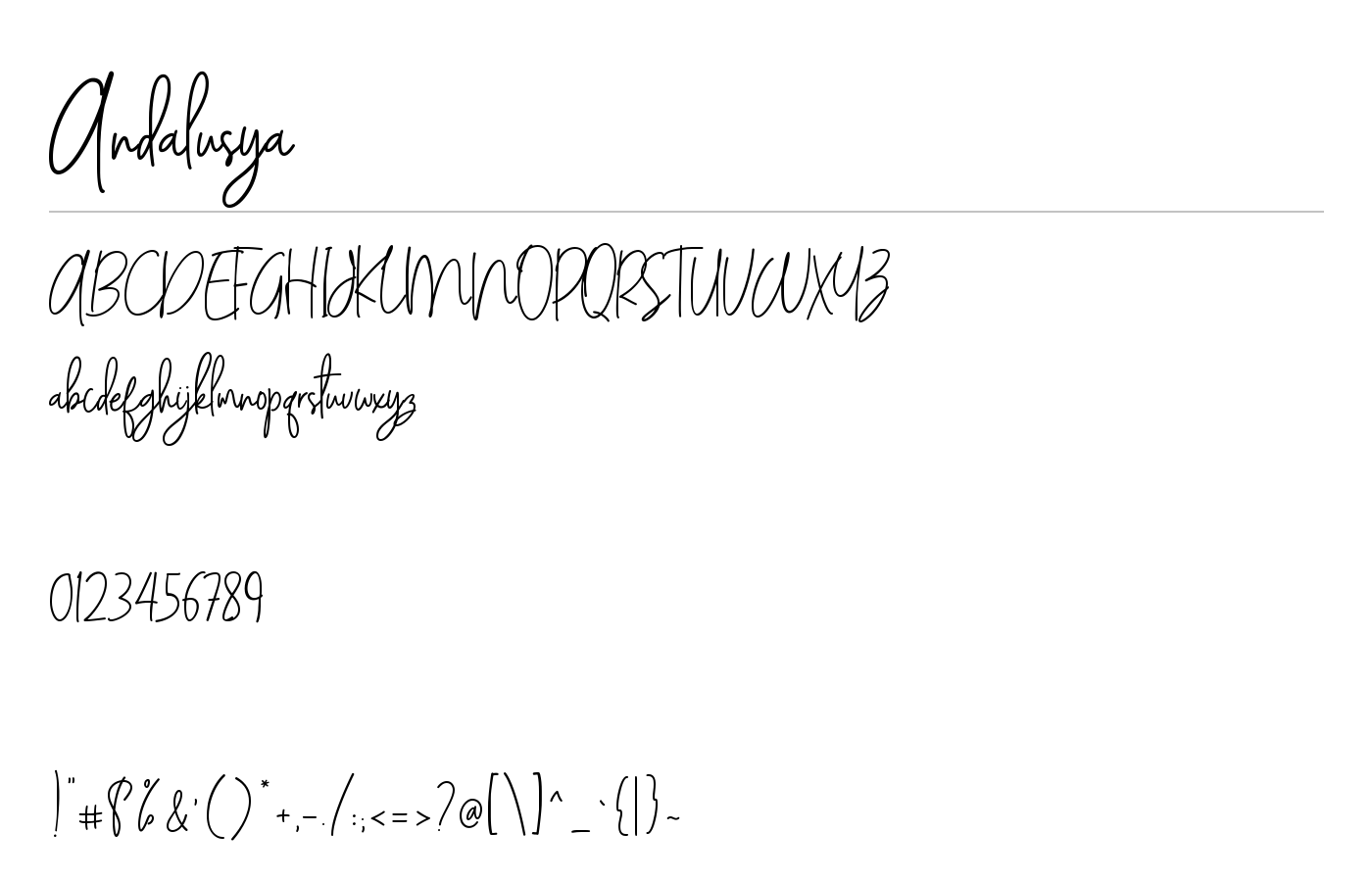 Andalusya Font preview