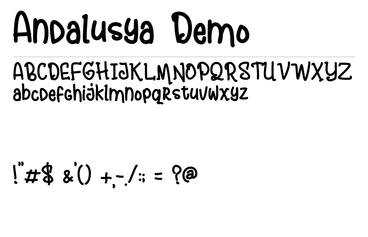 Andalusya[Demo] Font preview