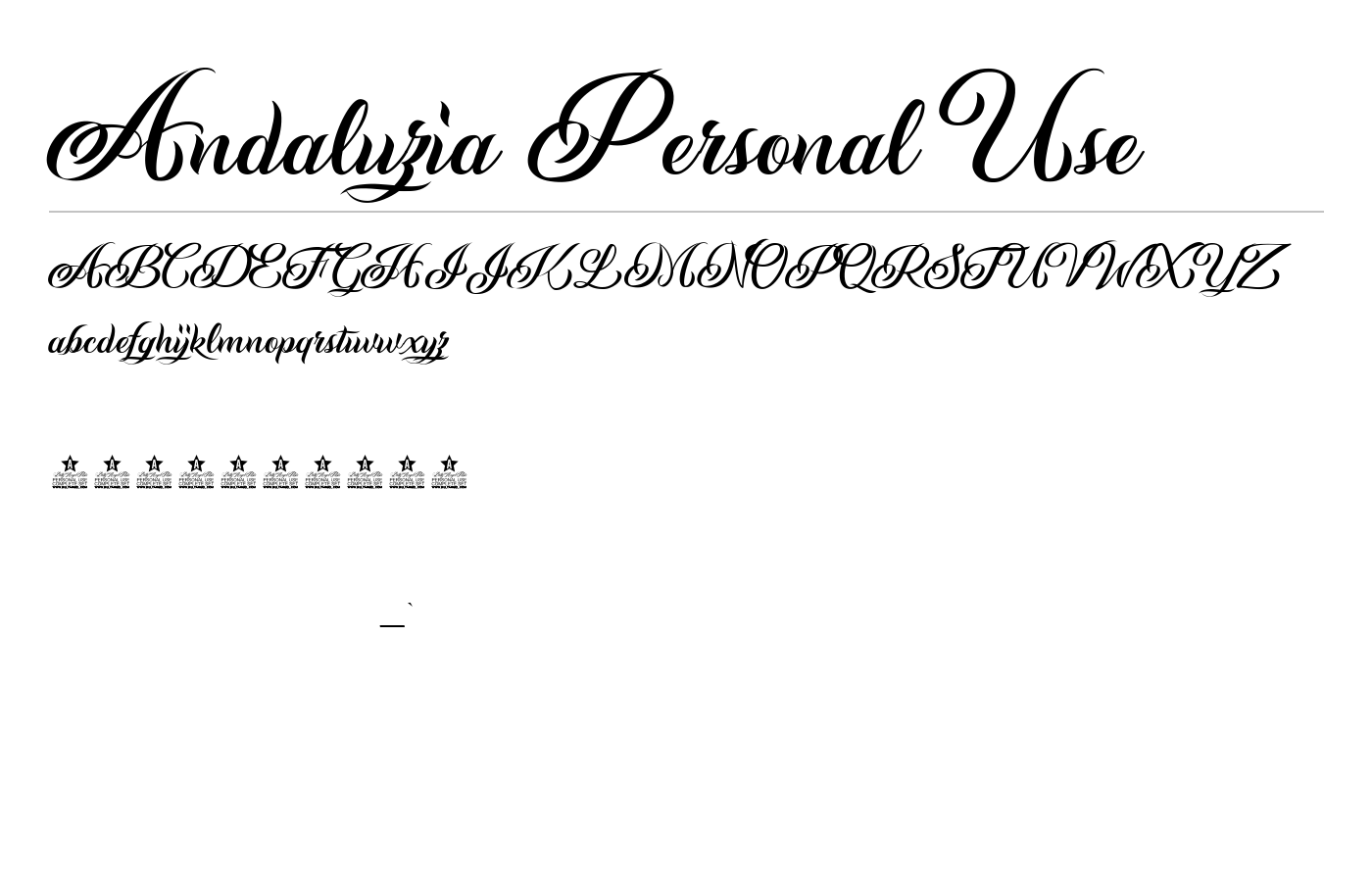 Andaluzia Personal Use Font preview