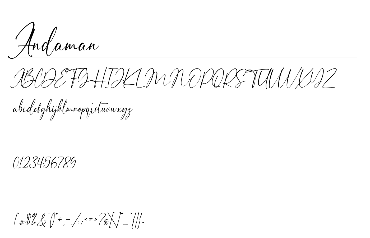 Andaman Font preview